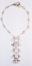 Load image into Gallery viewer, Clear Rock Quartz 5 Tier &amp; Brass Metal Neck Piece
