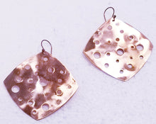 Load image into Gallery viewer, Shield Form Multi Cut Out &amp; Copper Metal Earrings
