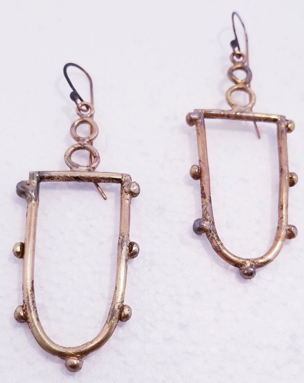 Open Knocker Copper Metal Earrings