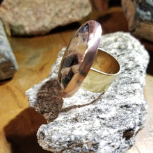 Load image into Gallery viewer, Breciated Jasper Stone Brass &amp; Copper Metal Ring Size 9
