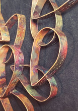 Load image into Gallery viewer, Interlocking Drop Flame Painted Copper Metal Textured Neck Piece