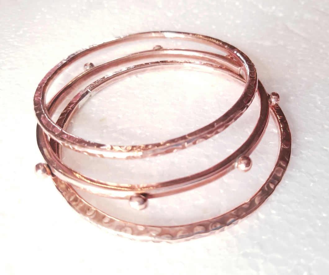Copper Metal Bangle Set of 3