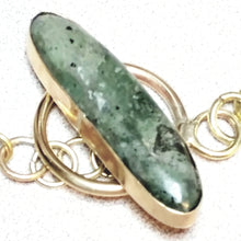 Load image into Gallery viewer, 5 Tier Multi Green Gemstone & Brass Metal Neck Piece