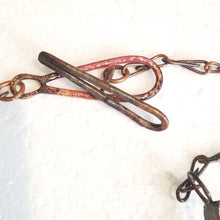 Load image into Gallery viewer, Interlocking Drop Flame Painted Copper Metal Textured Neck Piece