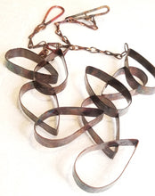 Load image into Gallery viewer, Interlocking Drop Flame Painted Copper Metal Textured Neck Piece