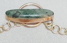 Load image into Gallery viewer, 5 Tier Multi Green Gemstone & Brass Metal Neck Piece