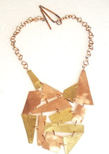 Load image into Gallery viewer, Brass &amp; Copper Metal Hand Forged Puzzle Neck Piece
