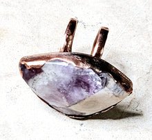 Load image into Gallery viewer, Natural Amethyst Abstract Shape Ring Copper Metal Size 8.75
