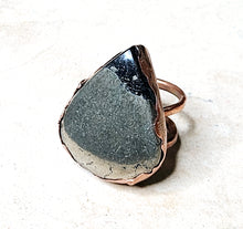 Load image into Gallery viewer, Natural Apache Goldstone Tear Drop Shape Ring Copper Metal Size 8
