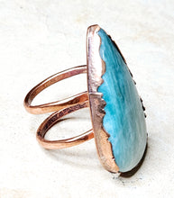 Load image into Gallery viewer, Natural Amazonite Tear Drop Shaped Ring Size 11
