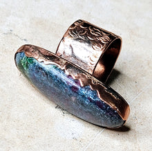 Load image into Gallery viewer, Natural Ruby Kyanite Ring Copper Metal Size 7.5
