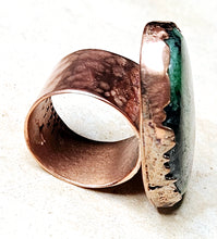 Load image into Gallery viewer, Ruby Zoisite Shaped Stone Copper Metal Hardware
