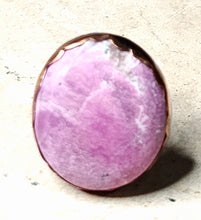 Load image into Gallery viewer, Pink Cobalt Calsite Oval Shaped Gemstone Ring Copper Metal Size 8
