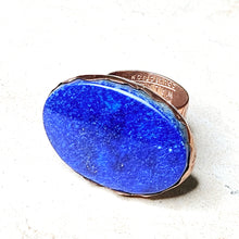 Load image into Gallery viewer, Handcrafted Lapis Lazuli Ring Copper Hardware Size 9.5
