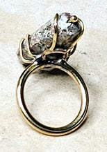 Load image into Gallery viewer, Leopard Jasper Organic Shaped Ring Brass Metal Size 8.75
