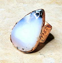 Load image into Gallery viewer, Dendritic Opal Tear Drop Shaped Cabochon Copper Ring
