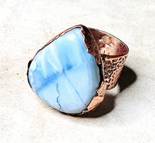 Load image into Gallery viewer, Natural Owyhee Blue Stone Copper Metal Size 10
