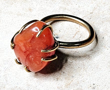 Load image into Gallery viewer, Carnelian Organic Shaped Stone Brass Hardware Ring Size 9
