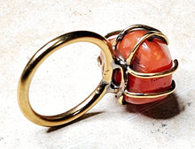 Load image into Gallery viewer, Carnelian Organic Shaped Stone Brass Hardware Ring Size 9
