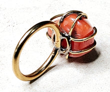 Load image into Gallery viewer, Carnelian Organic Shaped Stone Brass Hardware Ring Size 9
