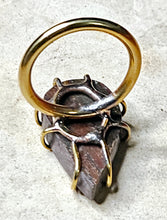 Load image into Gallery viewer, Natural Tiger Iron Stone Tear Drop Shape Brass Hardware Size 9
