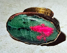 Load image into Gallery viewer, Ruby Zoisite Shaped Stone Copper Metal Hardware
