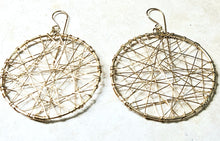 Load image into Gallery viewer, Hand Woven Brass Wire Hoop Earrings
