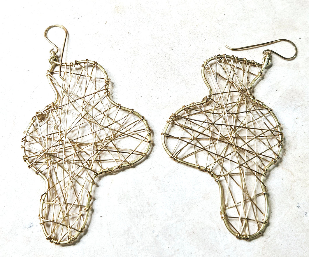 Hand Woven Brass Wire Earrings