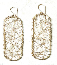 Load image into Gallery viewer, Hand Woven Brass Wire Oval Earrings
