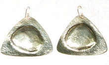 Load image into Gallery viewer, Hand Forged Brass Textured Tri Shape Earrings
