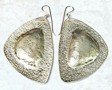 Load image into Gallery viewer, Hand Forged Hammered Texture Brass Textured Tri Shape Earrings
