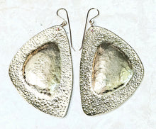 Load image into Gallery viewer, Hand Forged Hammered Texture Brass Textured Tri Shape Earrings
