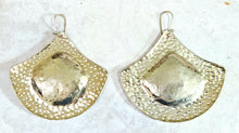 Load image into Gallery viewer, Hand Forged Hammered Texture Brass Textured Fan Shape Earrings
