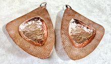 Load image into Gallery viewer, Hand Forged Hammered Texture Copper Textured Tri Shape Earrings
