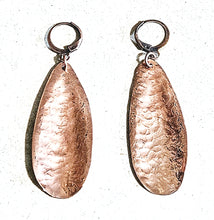 Load image into Gallery viewer, Hand Forged Hammered Textured Copper Earrings
