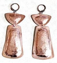 Load image into Gallery viewer, Hand Forged Hammered Textured Copper Earrings
