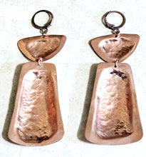 Load image into Gallery viewer, Hand Forged Hammered Textured Copper Earrings
