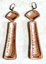 Load image into Gallery viewer, Hand Forged Hammered Textured Copper Earrings
