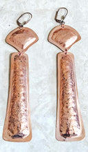 Load image into Gallery viewer, Hand Forged Hammered Textured Copper Earrings
