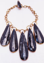 Load image into Gallery viewer, Orthoceras Fossil &amp; Brass Bib Neck Piece
