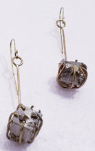 Load image into Gallery viewer, Pyrite Stone &amp; Brass Metal Earrings
