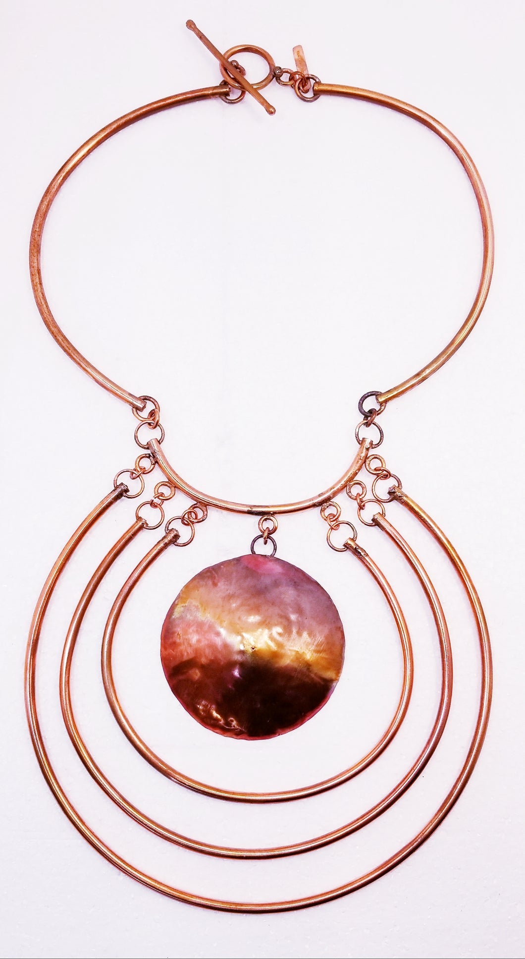 Copper Metal Tri-Circle Neck Piece