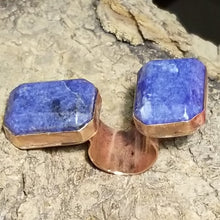 Load image into Gallery viewer, Sodalite Dual Stone &amp; Copper Metal Open Band Adjustable Ring Size 8
