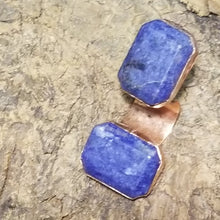 Load image into Gallery viewer, Sodalite Dual Stone &amp; Copper Metal Open Band Adjustable Ring Size 8
