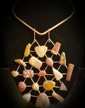 Load image into Gallery viewer, Multi-Stone Agate &amp; Copper Metal Neck Piece
