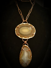 Load image into Gallery viewer, Large Agate Slab &amp; Copper Metal Chain Neck Piece
