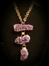 Load image into Gallery viewer, Amethyst Cluster &amp; Copper Metal Neck Piece
