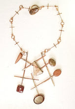 Load image into Gallery viewer, Crazy Lace Agate Goldstone Leopard Jasper &amp; Red Jasper &amp; Copper Metal Neck Piece
