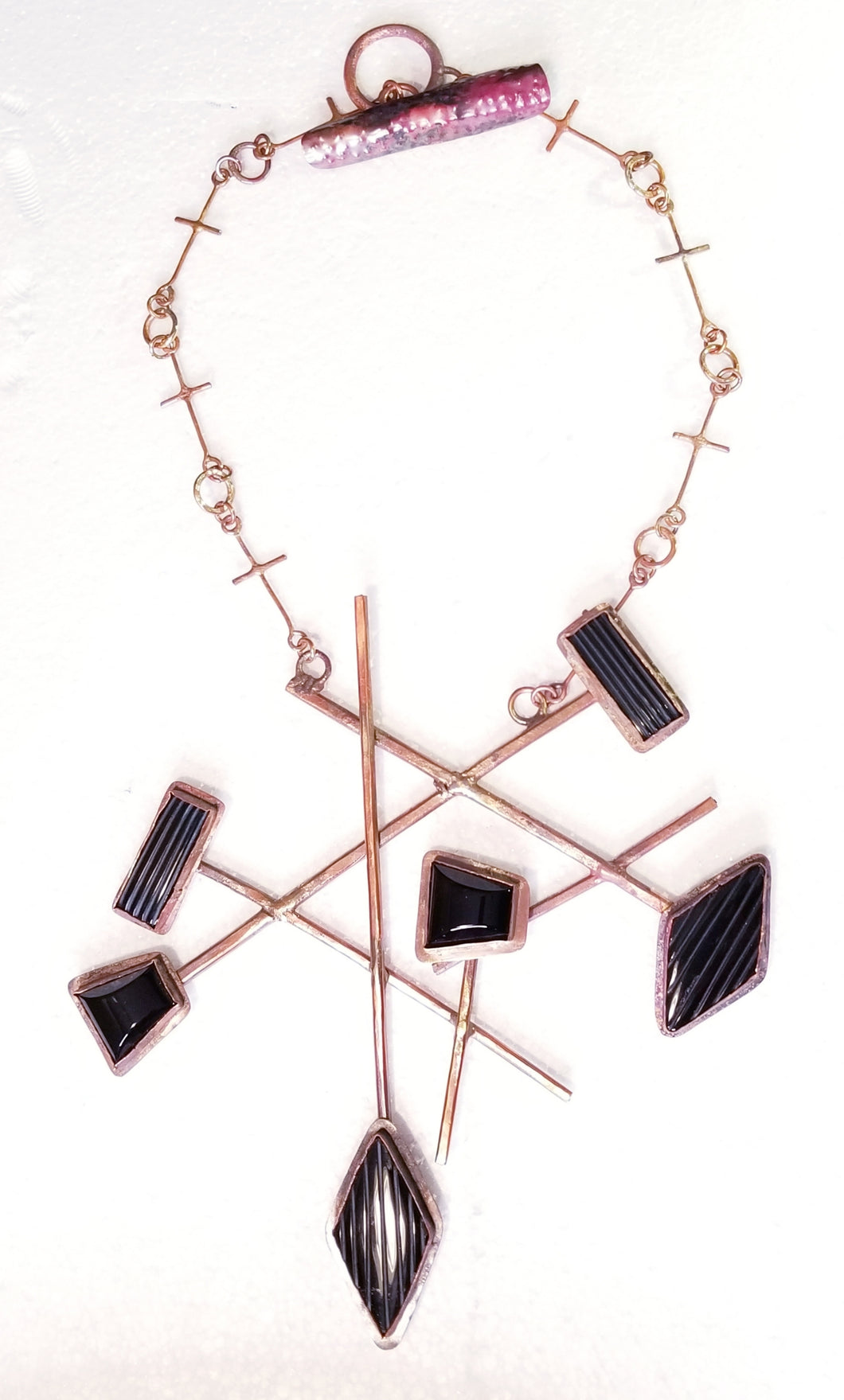 Onyx & Copper Metal Neck Piece