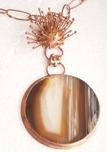 Load image into Gallery viewer, Large Agate Slab &amp; Copper Metal Neck Piece
